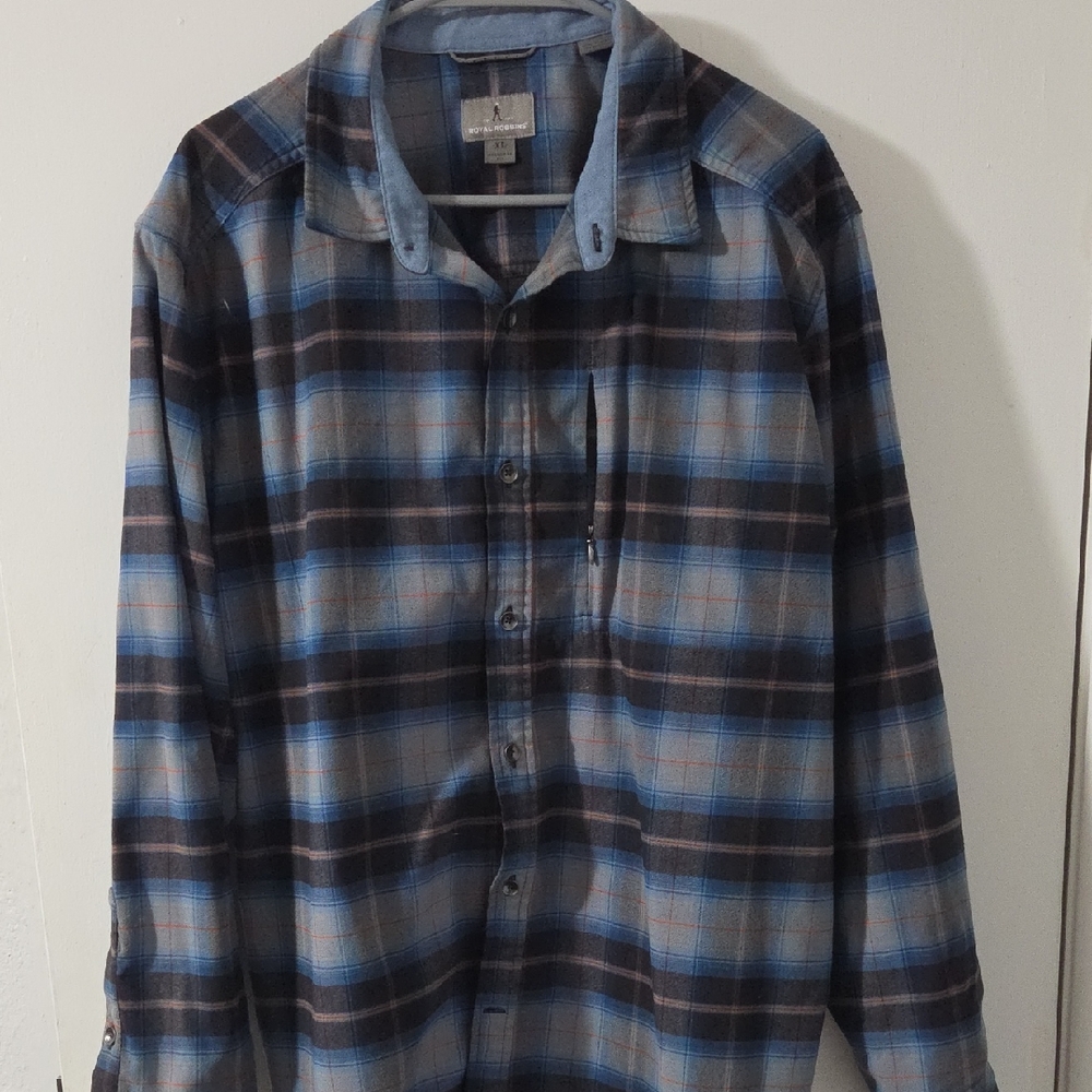Royal Robbins Plaid Shirt in Blue and Black